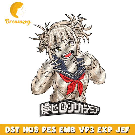 Himiko Toga laugh embroidery design