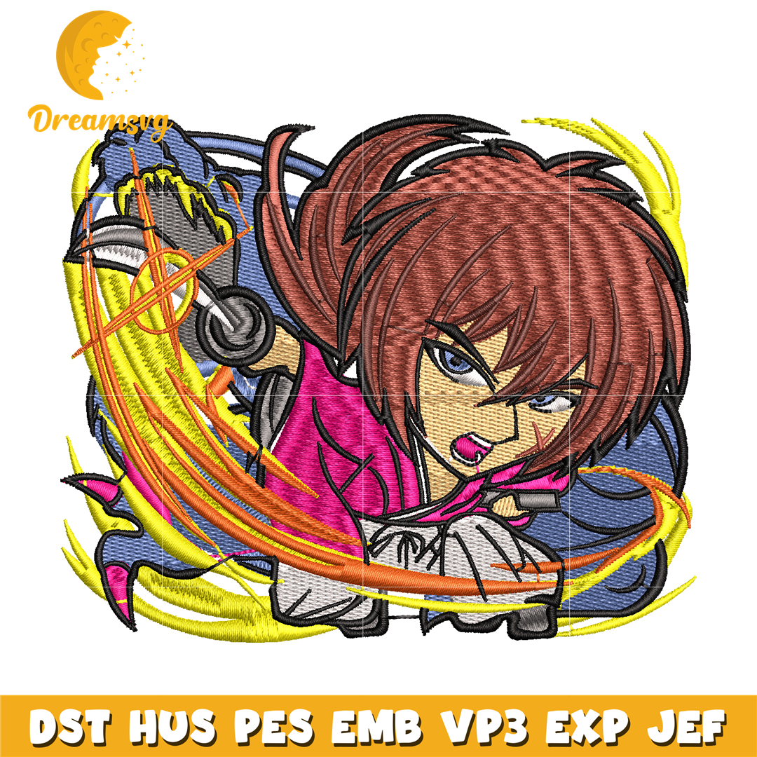 Himura Kenshin embroidery design