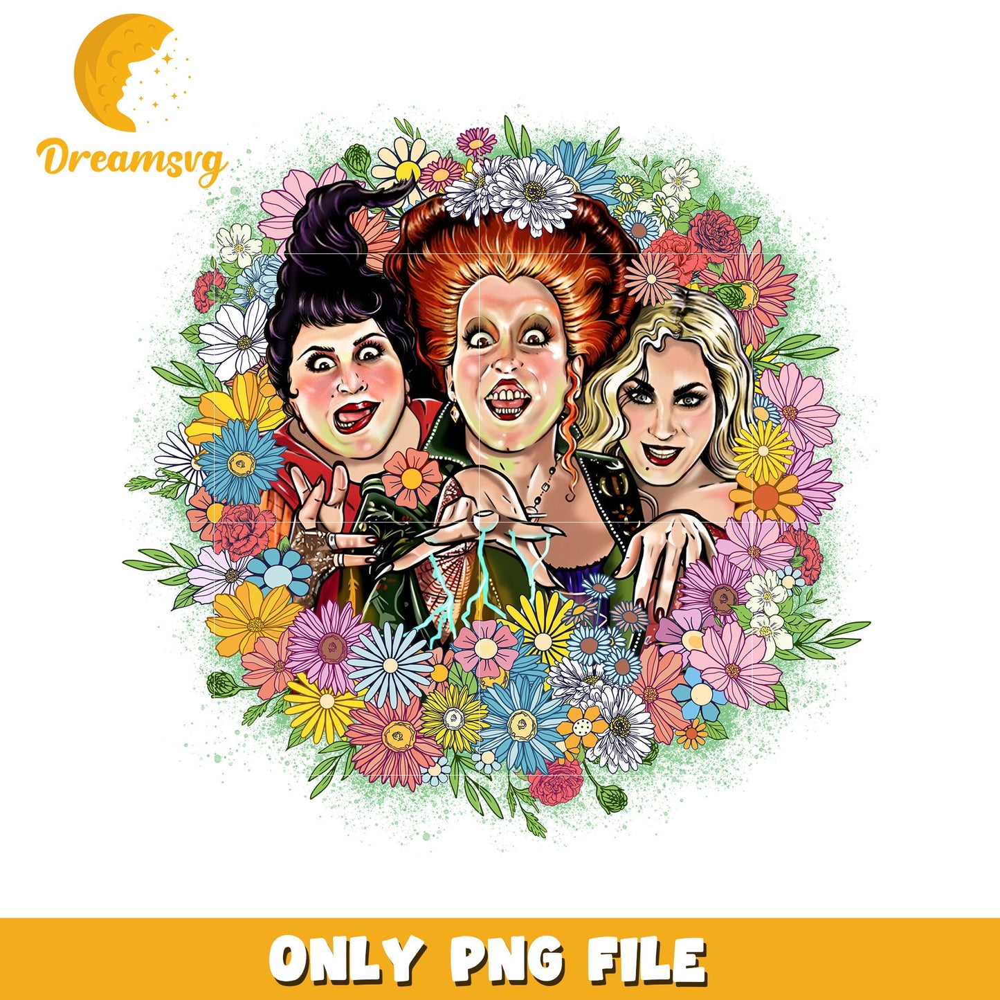 Hocus Pocus PNG Floral Sublimation