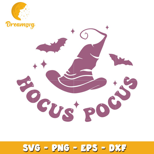 Hocus Pocus witch hat svg, Halloween Hocus art svg