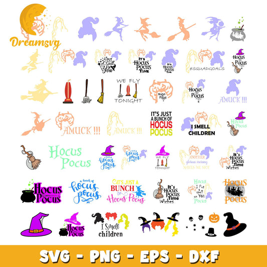 Hocus pocus halloween bundle svg, hocus pocus witches svg