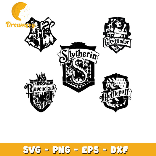 Hogwarts logo Crest  bundle svg, harry potter movies svg
