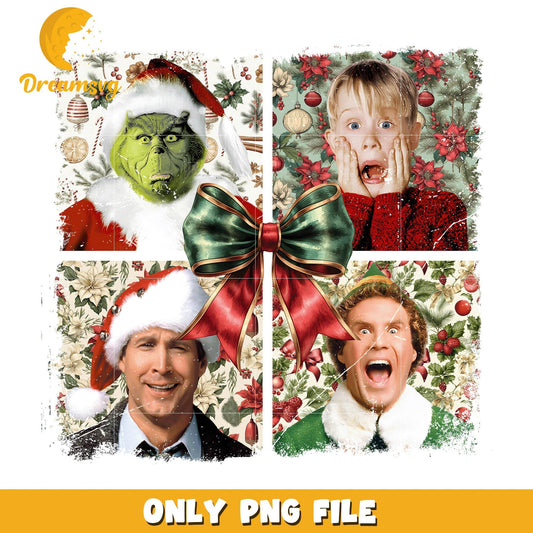 Home alone christmas png, grinch christmas png, funny christmas movies png