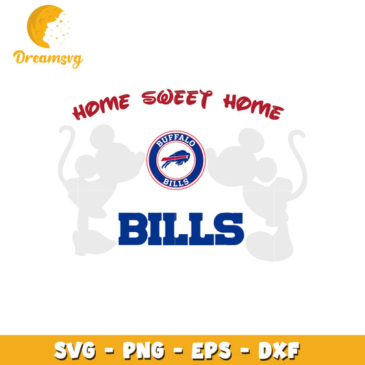 Home sweet home bills svg, buffalo bills svg, mickey minnie svg