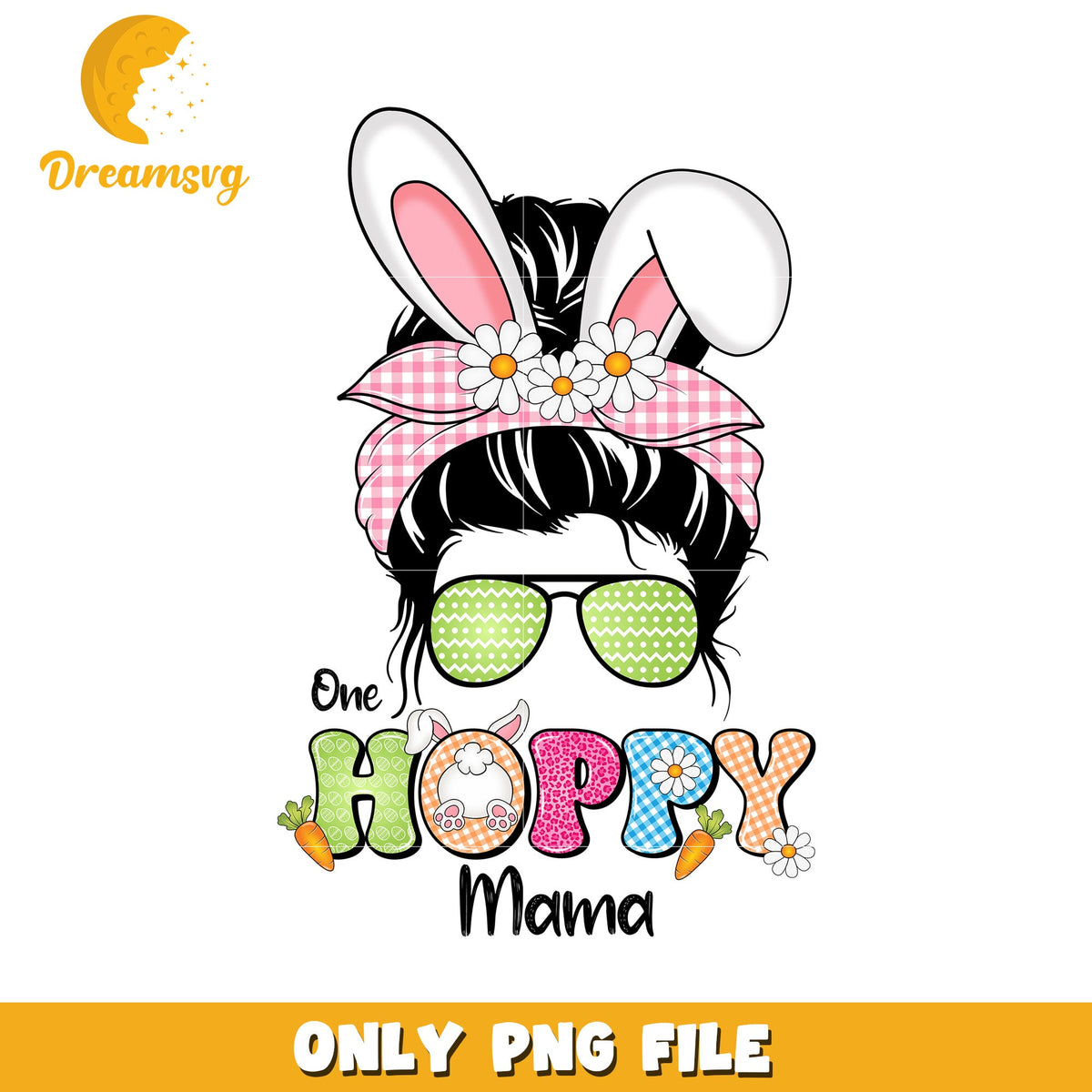 Hoppy Mama Easter Bunny Design PNG for Spring Celebrations