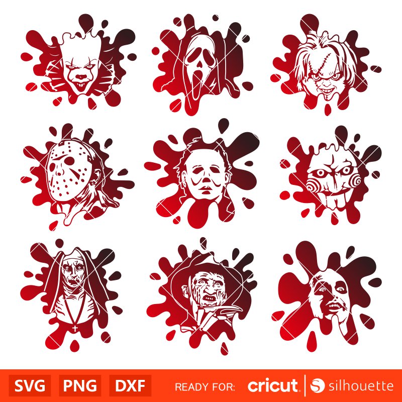 Horror Movie Blood Svg Bundle Svg, Halloween Svg, Spooky Season Svg, Trick or Treat Svg, Cricut, Silhouette Vector Cut File