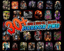 Horror Characters 30+ Designs Png Clipart Bundle, Horror Png Bundle, Halloween PNG