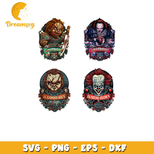 horror characters welcome to halloween bundle svg, horror movie svg