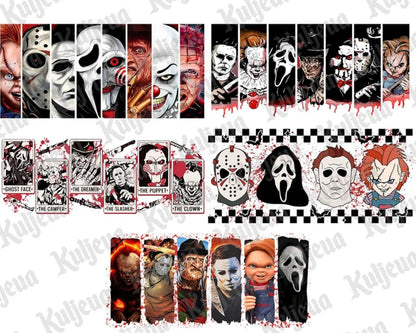 Horror Killer 16oz Libbey Can Glass Bundle, Horror 16oz Glass Can Wrap, Instant Download