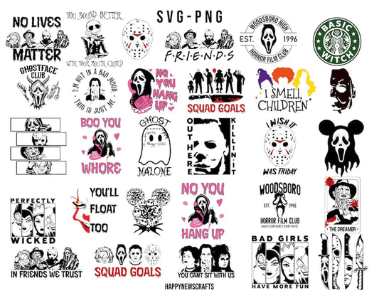 Horror Movies SVG Bundle, Halloween svg bundle, Instant download 2