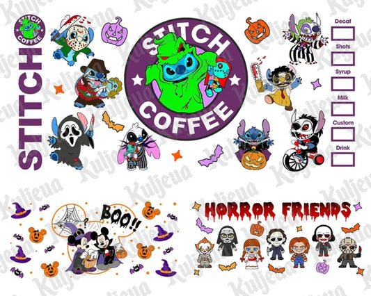 Horror Movie Halloween Glass Can, halloween png,  Instant Download