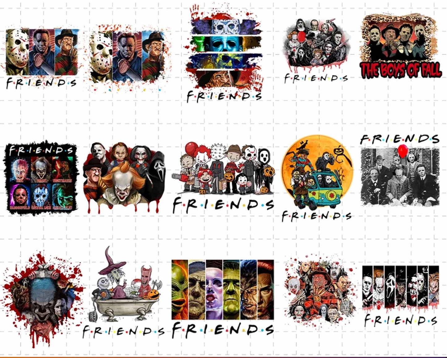Ver 2.0 - 70+ Horror Movies Characters PNG Bundle, Horror designs for cricut, Bundle png, Digital download.