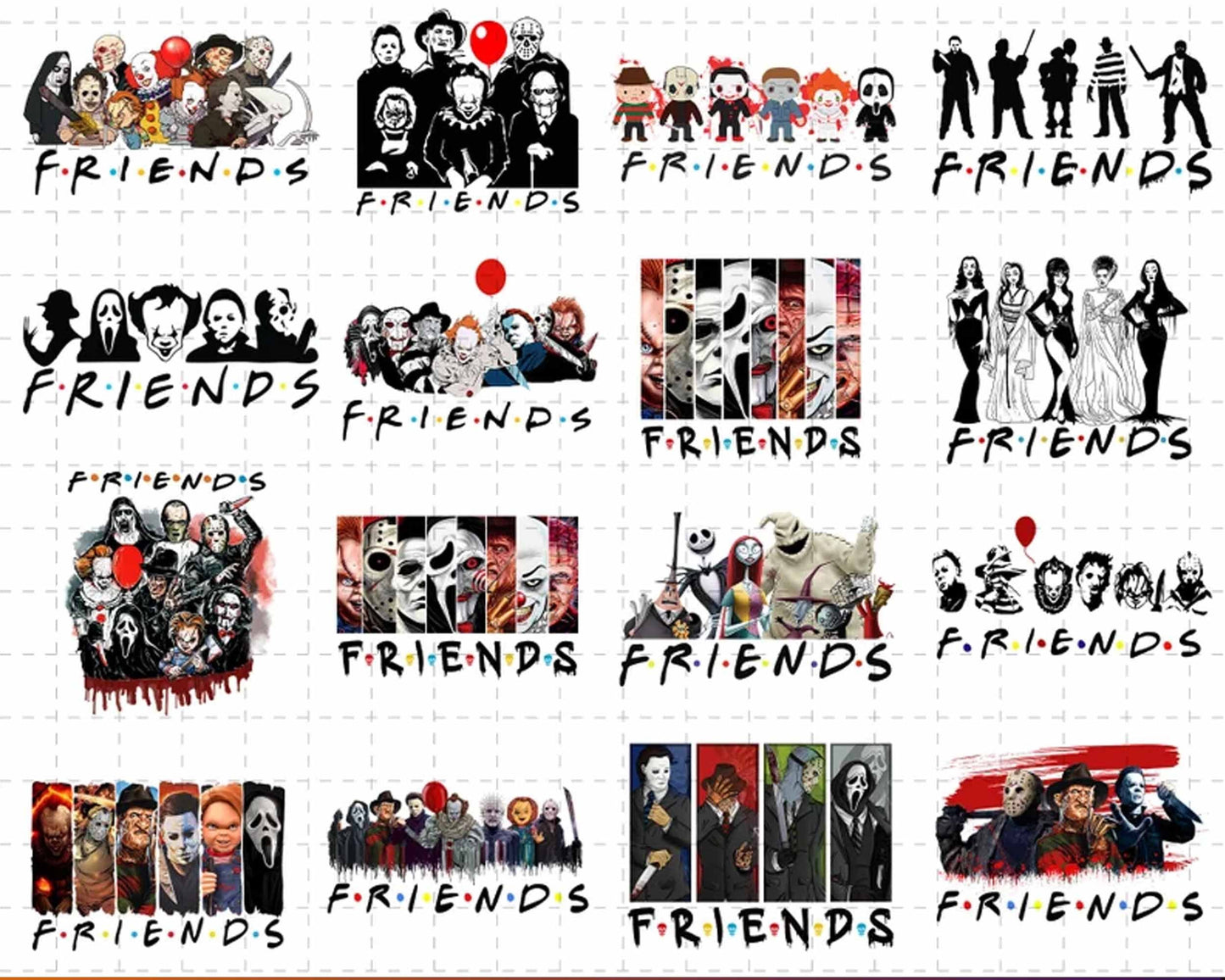 Ver 2.0 - 70+ Horror Movies Characters PNG Bundle, Horror designs for cricut, Bundle png, Digital download.