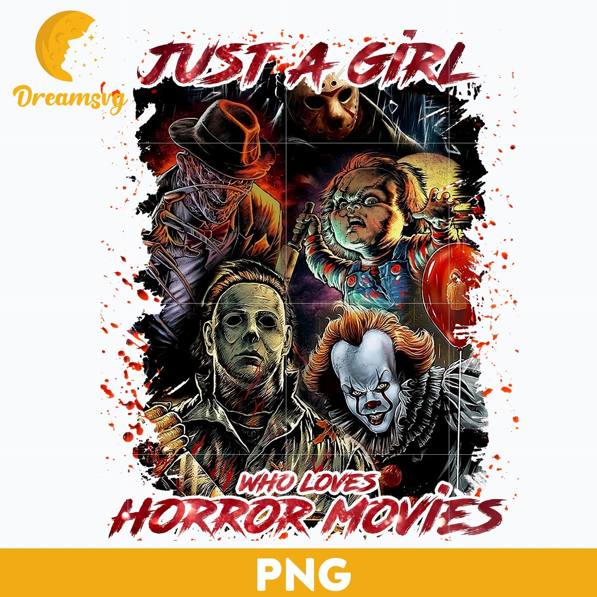 Horror movies PNG, Horror Characters PNG, Halloween Horror Movie Killers, Horror Movie Killers PNG, Digital files
