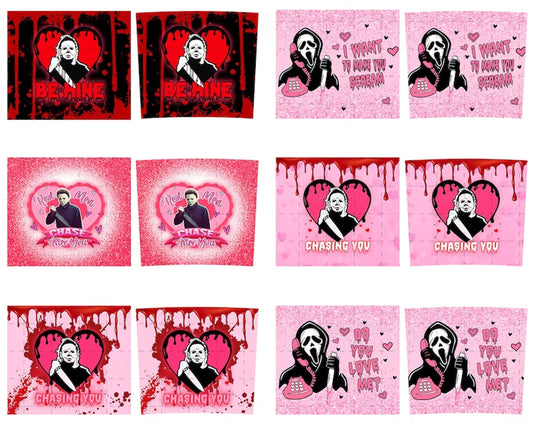 20+ Horror Valentine Tumbler Png Bundle, Valentine Ghost Face Png 20oz, Valentine Killer Movie Tumbler, 20 oz Skinny Tumbler Design