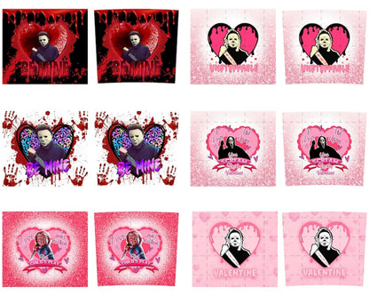 20+ Horror Valentine Tumbler Png Bundle, Valentine Ghost Face Png 20oz, Valentine Killer Movie Tumbler, 20 oz Skinny Tumbler Design