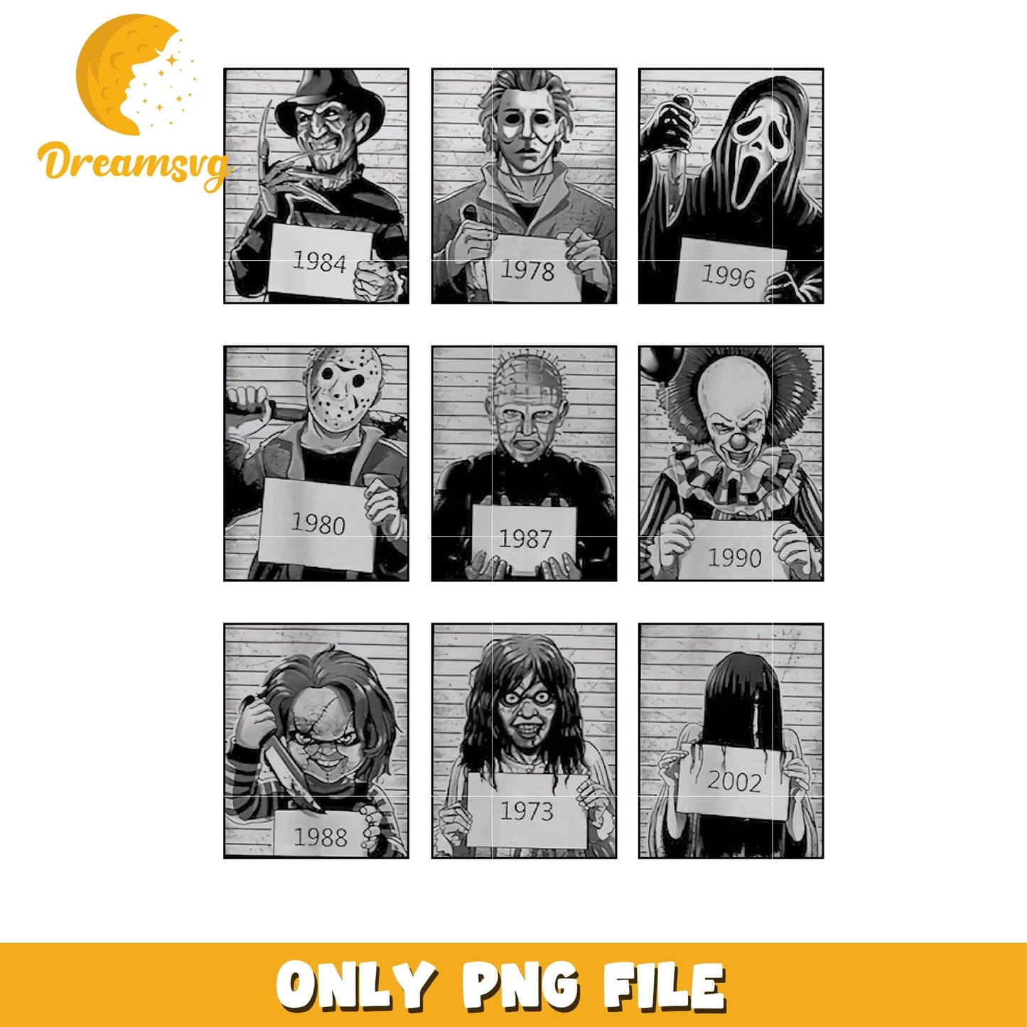 Horror killers series wanted picture png, Horror movies killers png