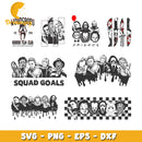 Horror characters black white design bundle svg, Horror characters svg