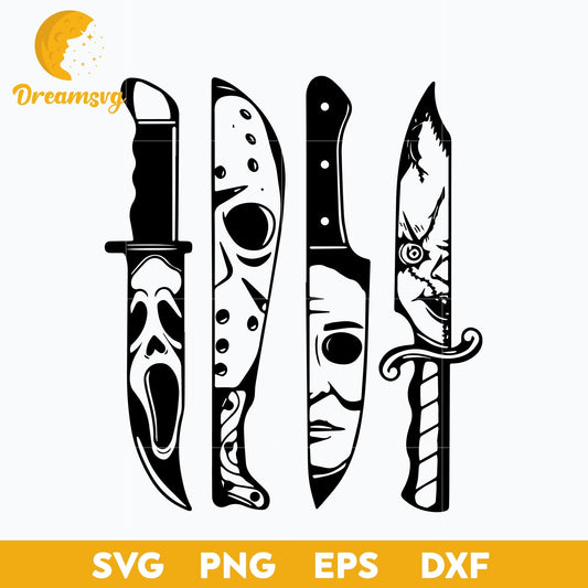 Horror Movie Characters In Knives svg, Halloween svg, png, dxf, eps digital file.