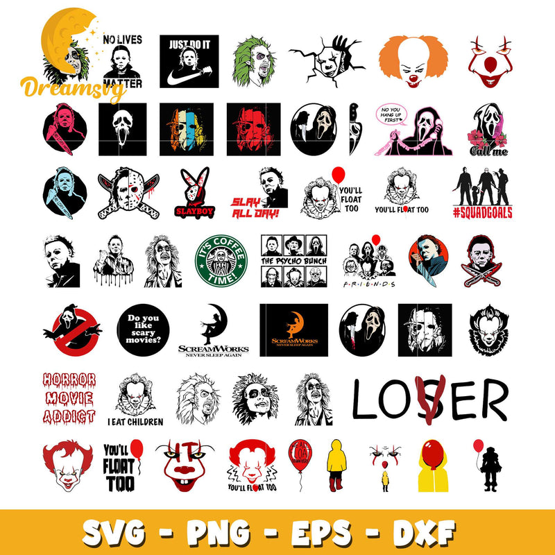 Horror movie design bundle svg, horror movie character svg