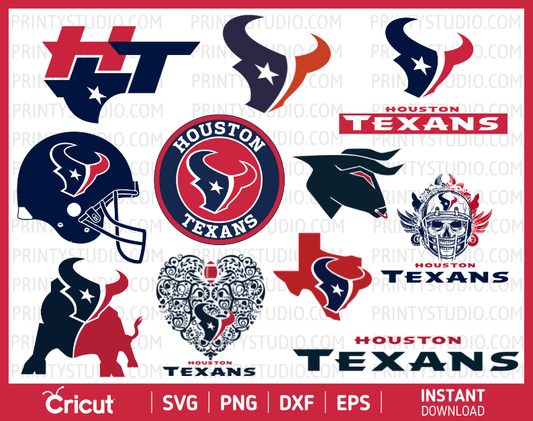 Houston Texans Clipart Bundle, PNG & SVG Cut Files for Cricut / Silhouette