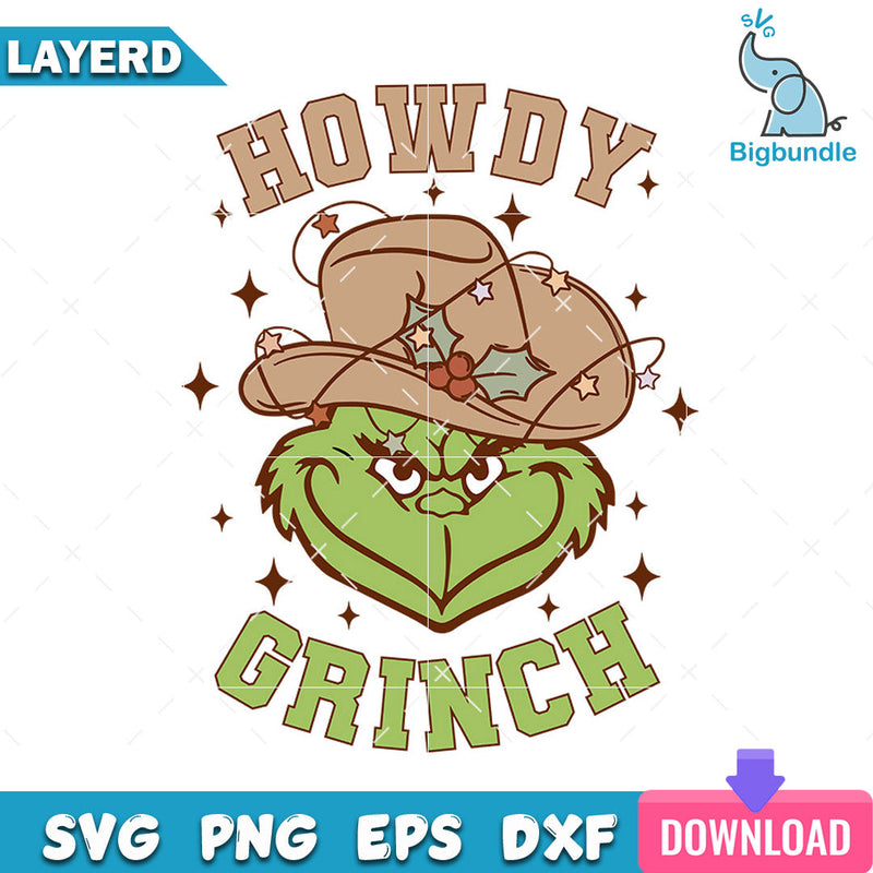 Howdy Grinch SVG DXF EPS PNG Cut File