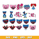 Huggy Wuggy Poppy Playtime svg, Huggy Wuggy Kissy Missy bundle svg, cartoon svg