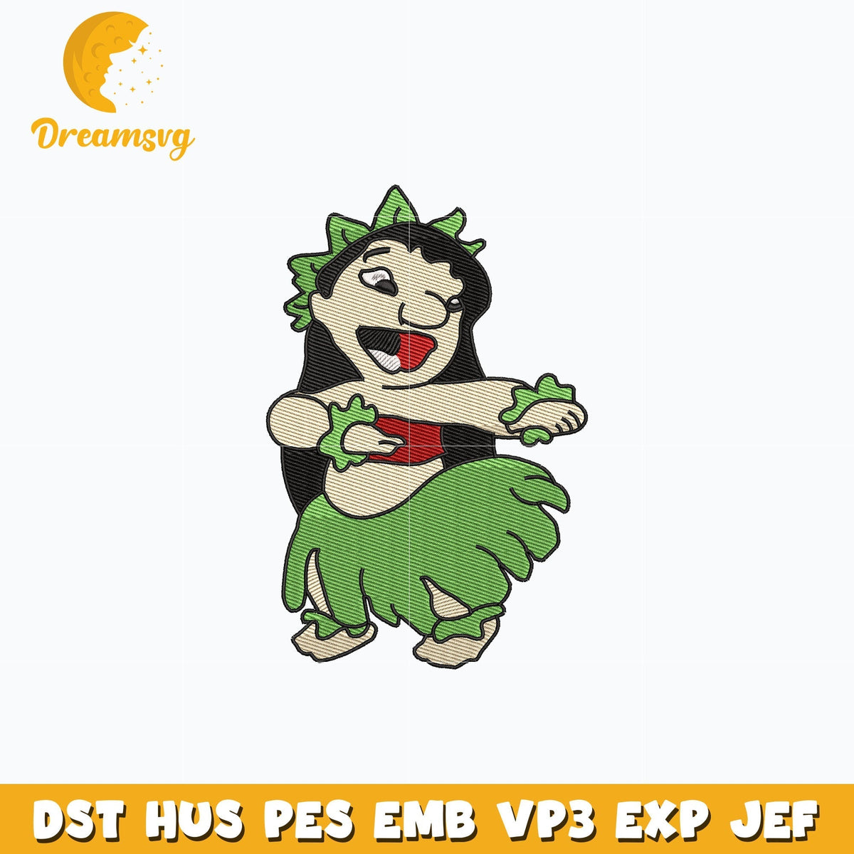 Hula Dancing Lilo embroidery design