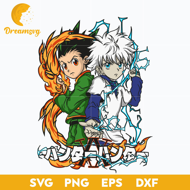 Hunter × Hunter Svg, Killua And Gon Svg, Hunter Anime Svg, Anime Character Svg, file for cricut, Anime svg, png, eps, dxf digital download