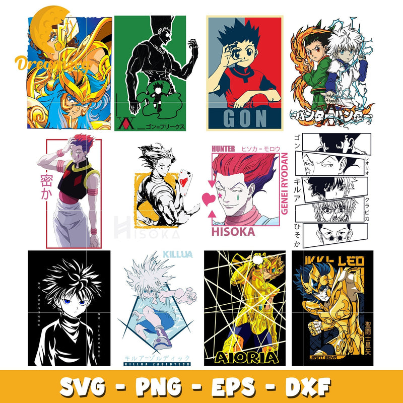 Hunter x hunter members anime bundle svg, hunter x hunter svg