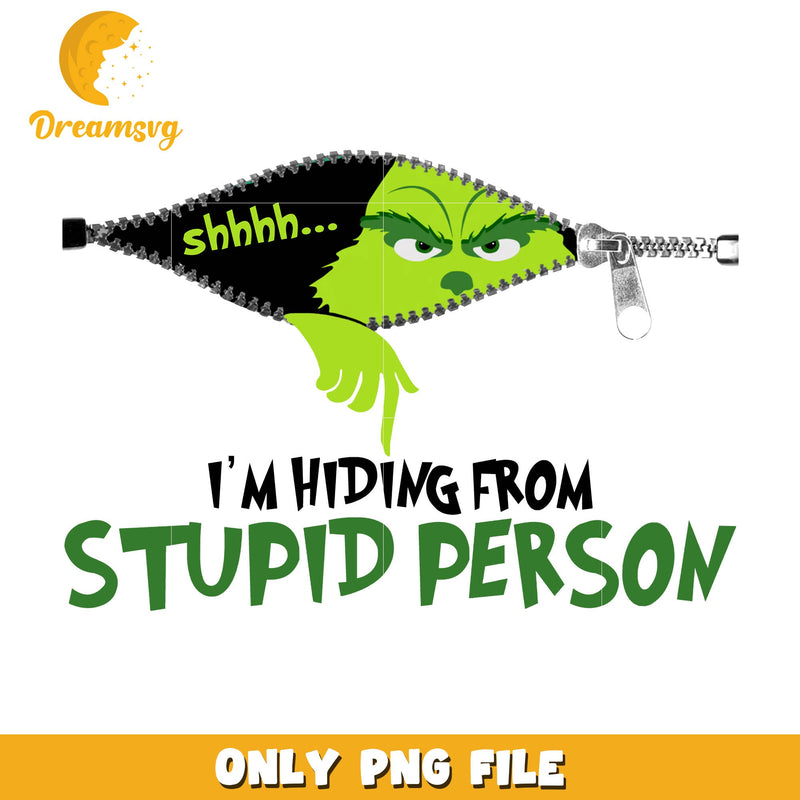 I'm hidding from stupid person png, grinch face paint png