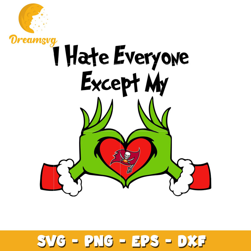 I hate everyone except my heart svg, grinch hand svg, love ncaa svg