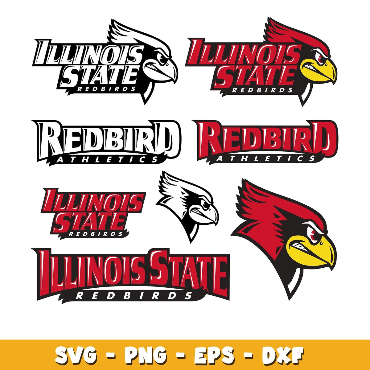 Illinois State Redbirds Bundle svg, Illinois State Redbirds logo svg, ncaa svg