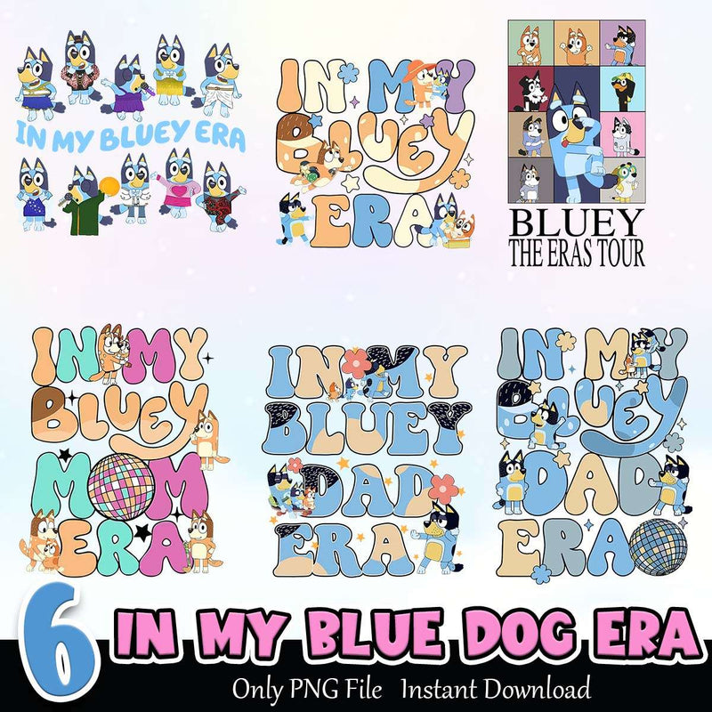 In My Blue Dog Era PNG Bundle Sublimation Instant Download