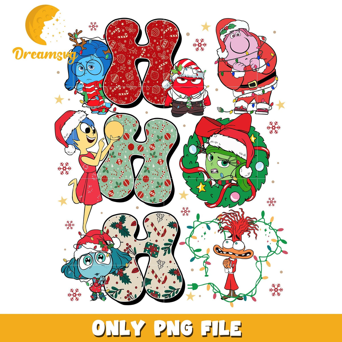 Inside out 2 hohoho merry christmas png, inside out emotions png