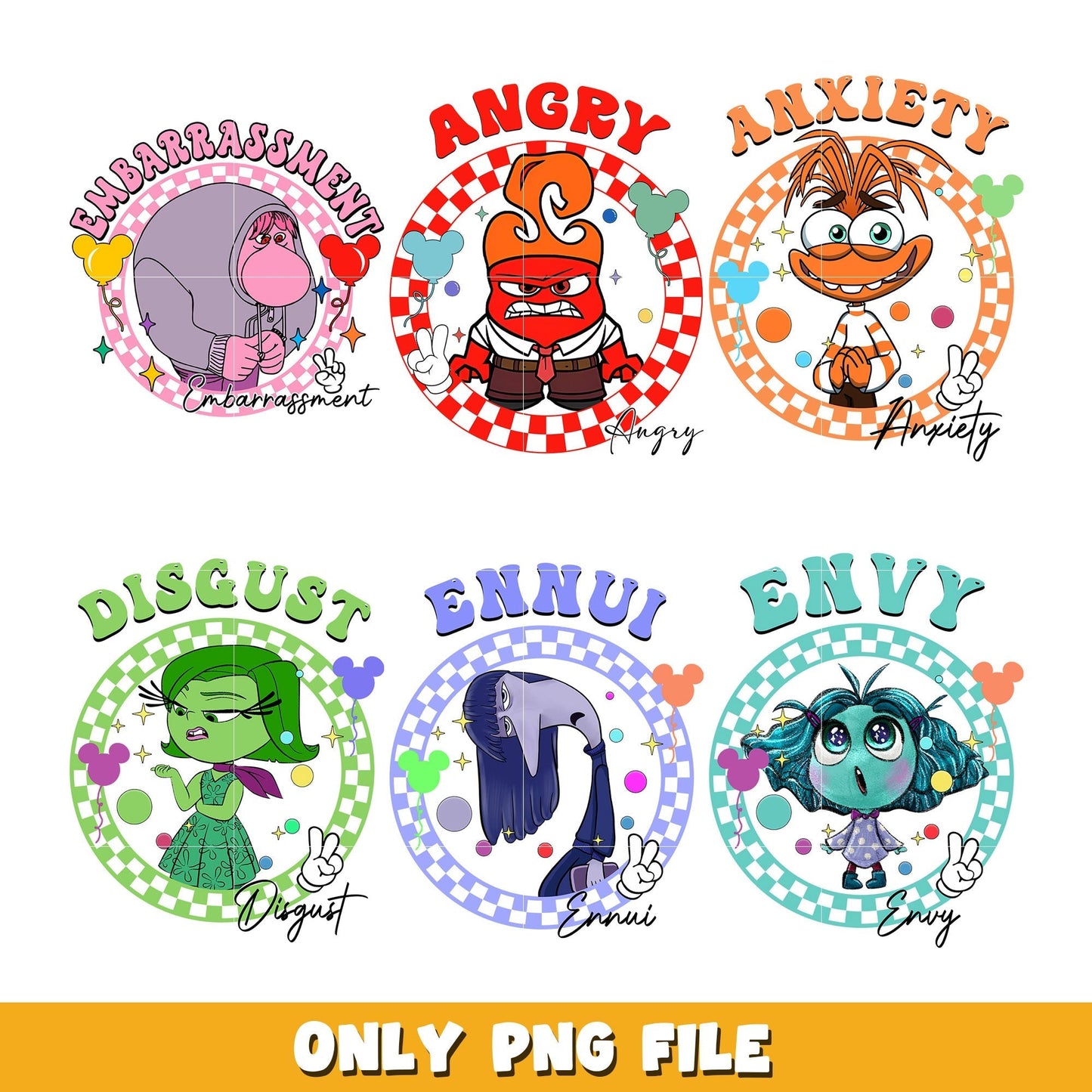 Bundle Inside Out 2 png, Inside Out 2 png, Disney cartoon png, Digital download