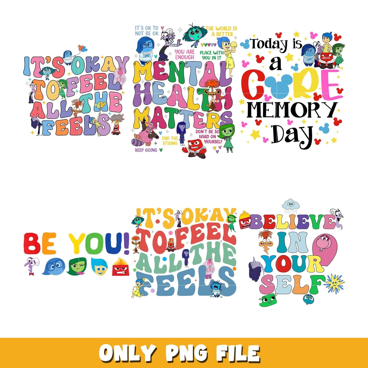 Inside Out 2 Cartoon bundle png, Inside Out 2 png, Disney cartoon png, Digital download