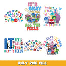 All the emotions inside out bundle png, Inside Out 2 png, Disney cartoon png, Digital download