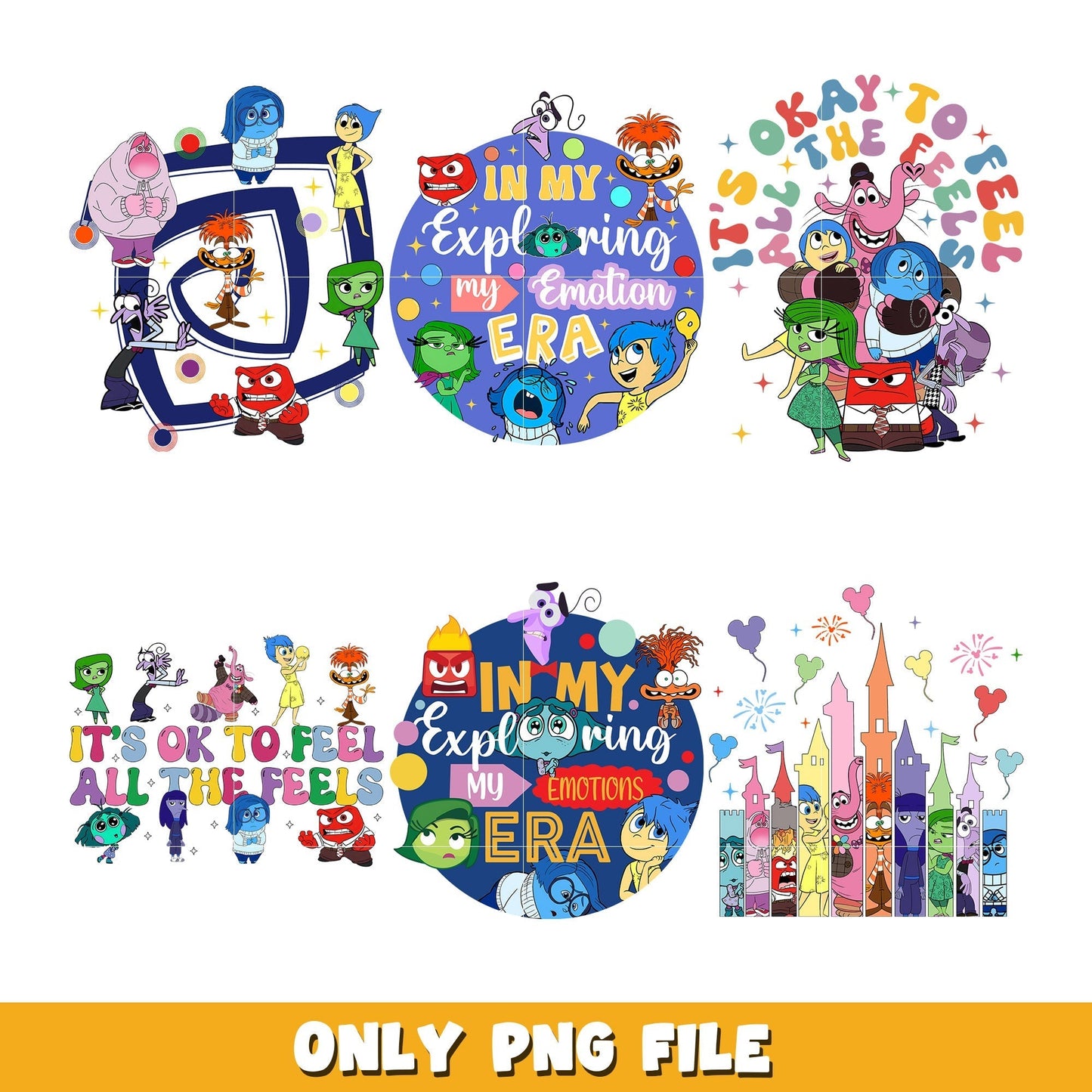 Disney Inside out 2 in my era bundle png, Inside Out 2 png, Disney cartoon png, Digital download
