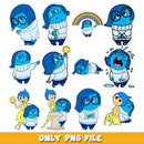 Disney Sadness Inside Out 2 bundle png, Inside Out 2 png, Disney cartoon png, Digital download