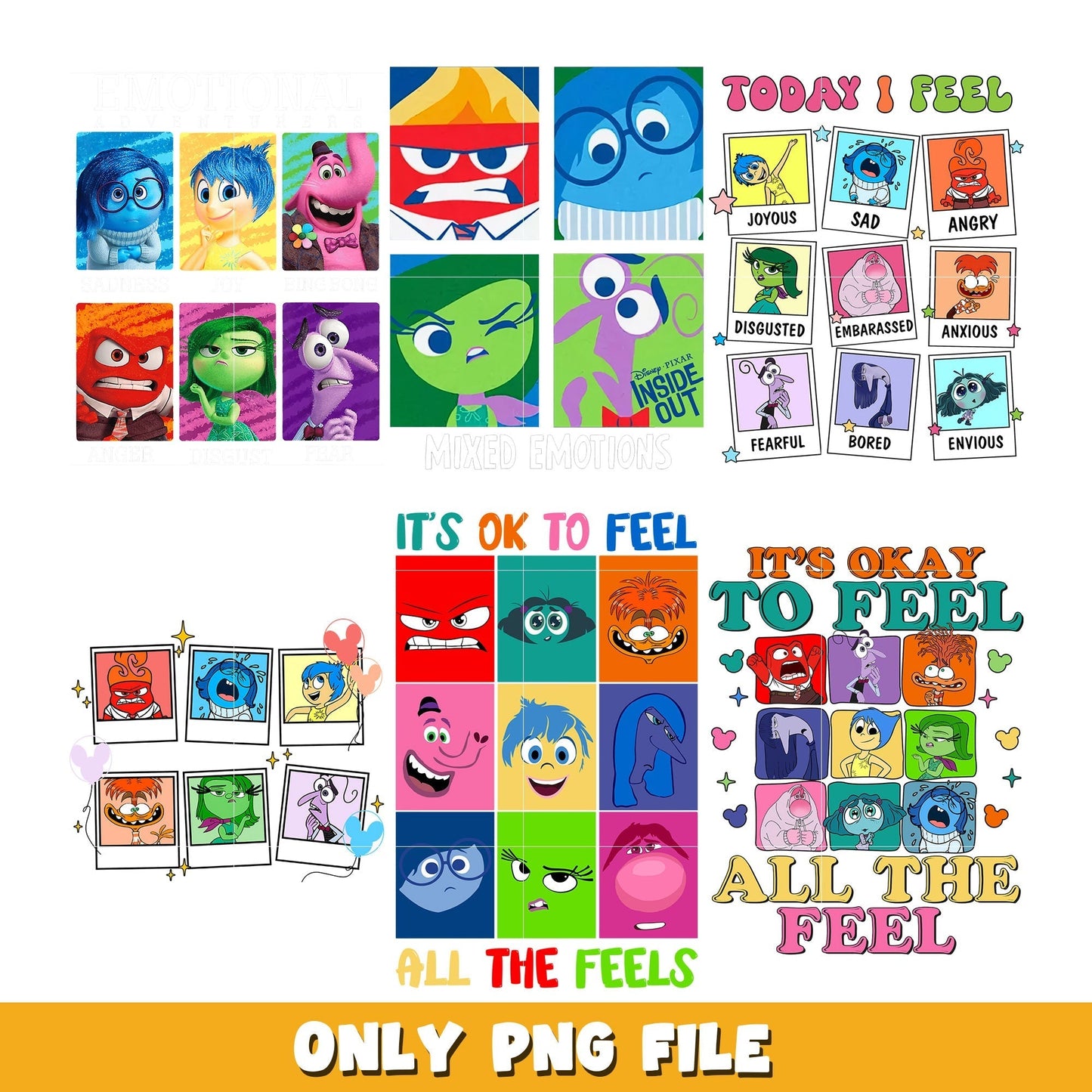 Qutoes png, Inside Out 2 bundle png, Inside Out 2 png, Disney cartoon png, Digital download