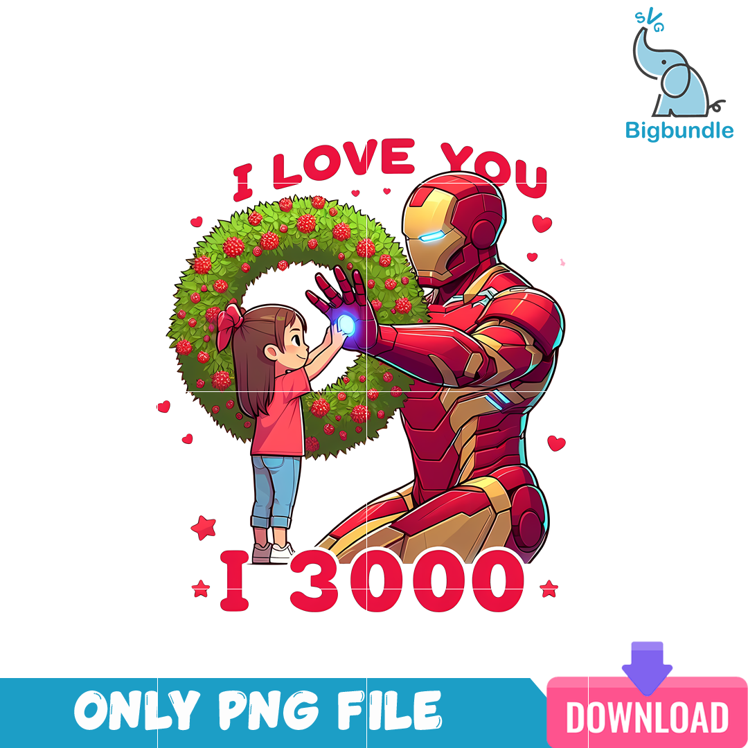 I Love You 3000 Ironman Roses PNG