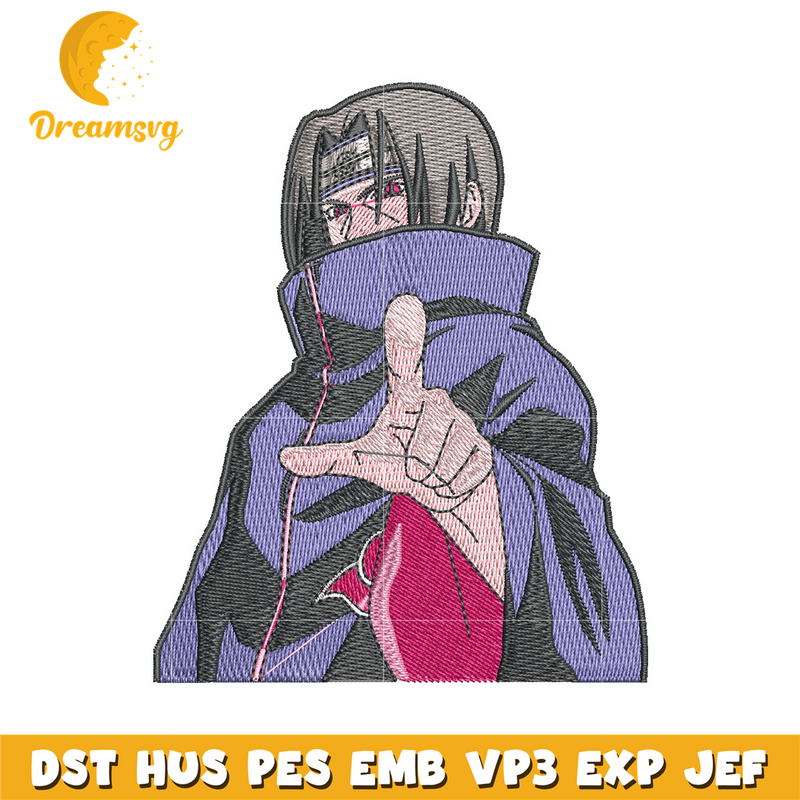 Itachi akatsuki embroidery design