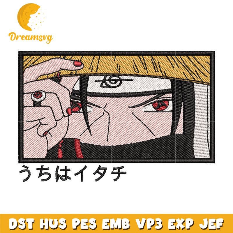 Itachi face embroidery design