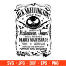 Jack Skellington Wiskey Svg, Halloween Svg, Nightmare Before Christmas Svg, Skull Svg, Cricut, Silhouette Vector Cut File