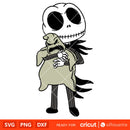 Jack and Oogie Boogie Svg, Nightmare Before Christmas Svg, Halloween Svg, Horror Movie Svg, Cricut, Silhouette Vector Cut File