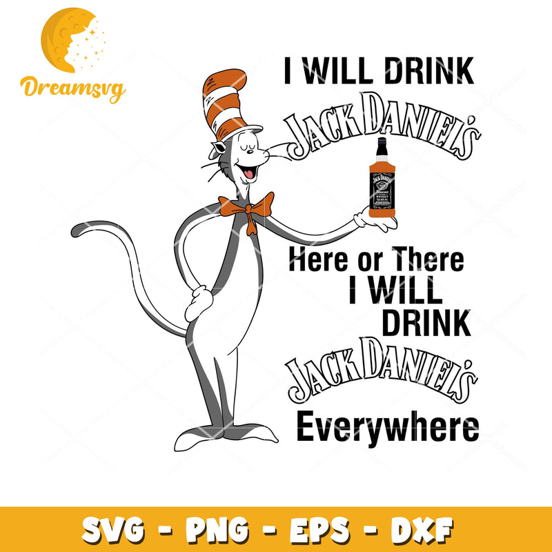 Jack Daniels SVG Cat Design for Drink Lovers Instant Download