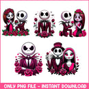 Jack and Sally valentine png bundle