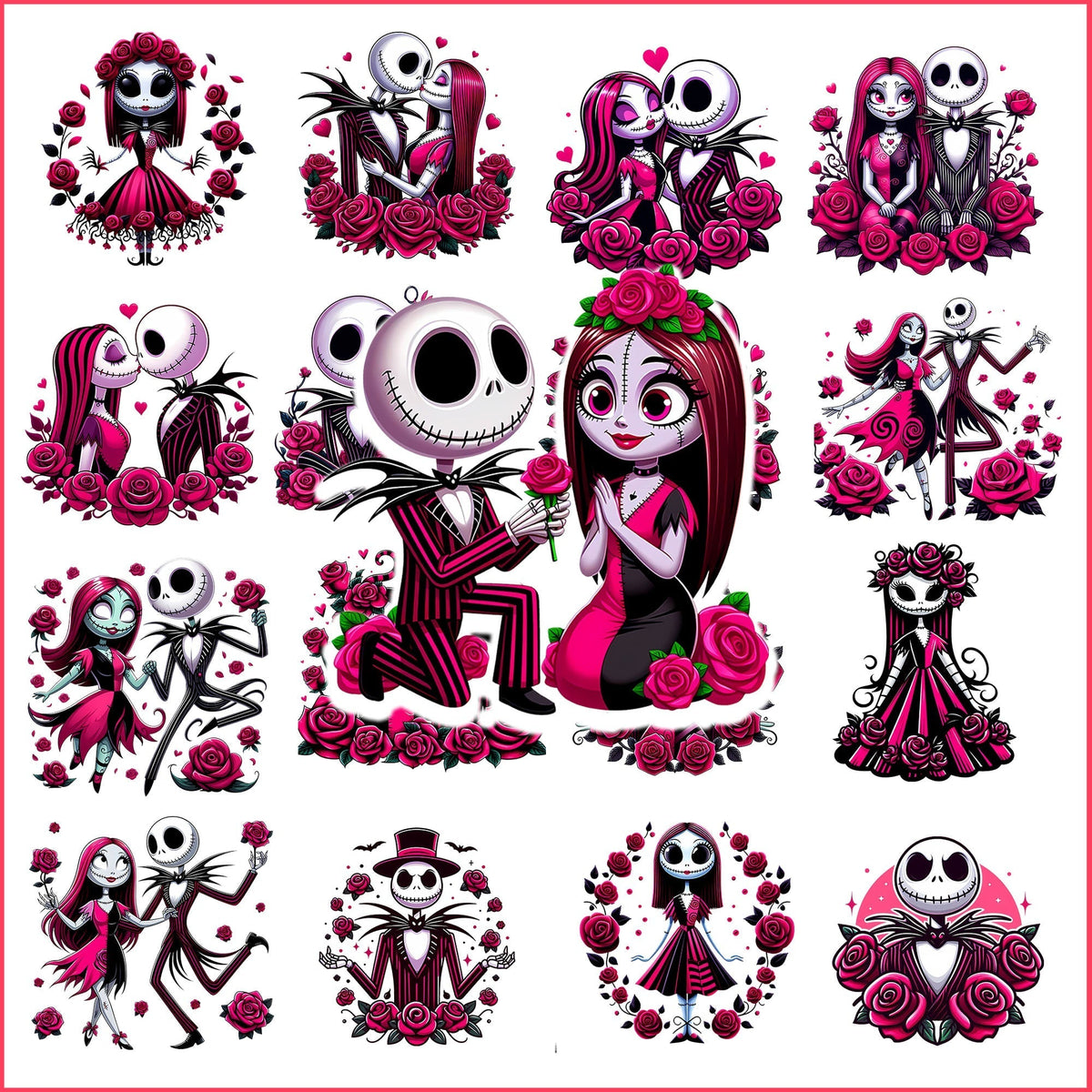 Jack and Sally valentine bundle png