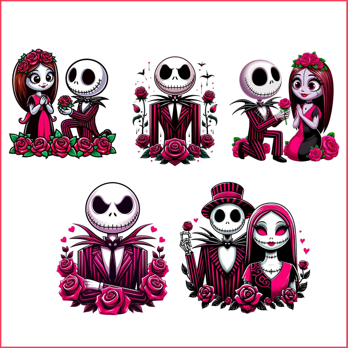 Jack and Sally valentine bundle png